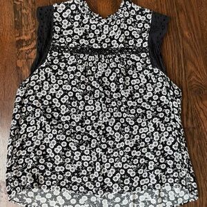 Loft black floral sleeveless top